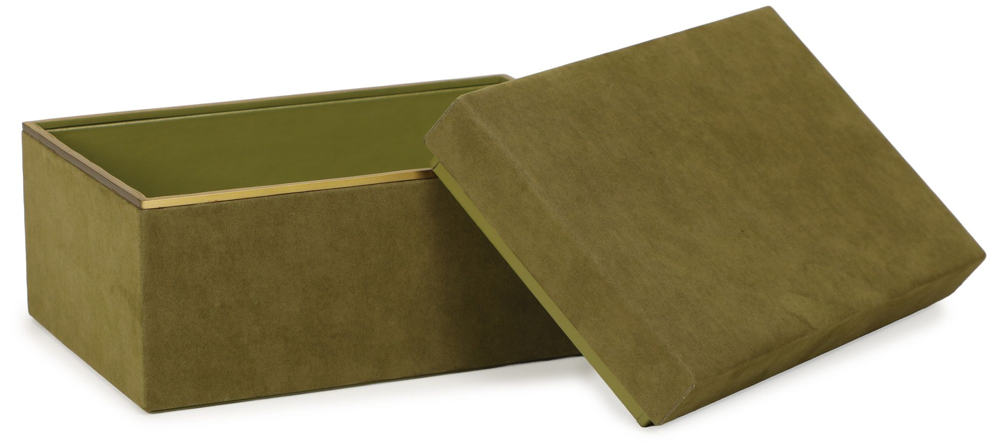 Image 5 Pisa Green Vegan Suede Designer Storage Box more views