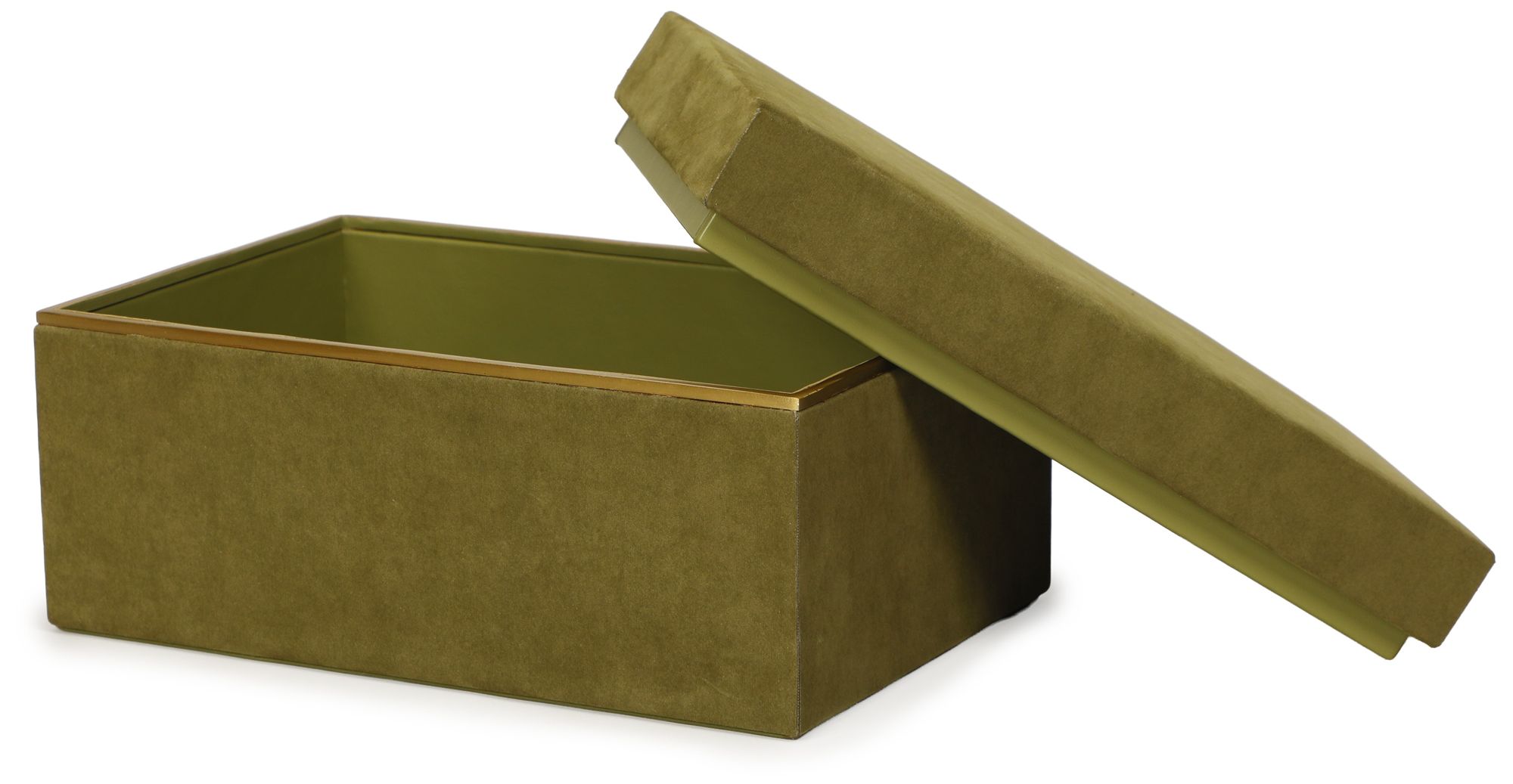 Pisa Green Vegan Suede Designer Storage Box