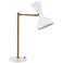 Pisa White Lacquer and Antique Brass 2-Directional Desk Lamp