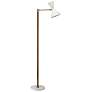 Pisa White Lacquer and Brass 2-Directional Floor Lamp