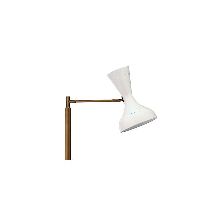 Image 3 Pisa White Lacquer and Brass 2-Directional Floor Lamp more views