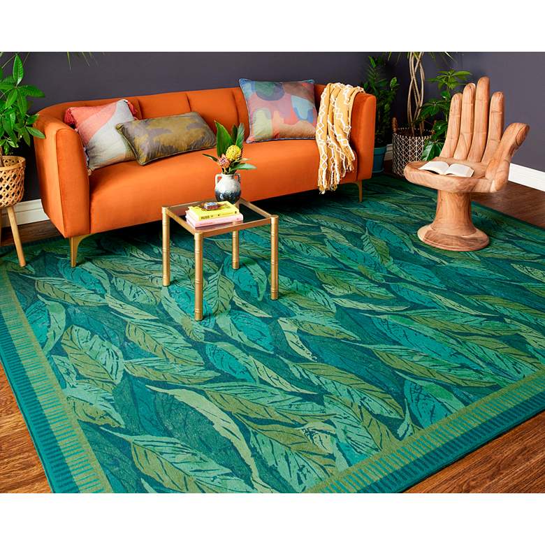 Image 1 Pisolino PSO-04 5'x7'6" Teal and Lagoon Rectangular Area Rug