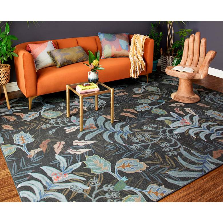 Image 1 Pisolino PSO-07 5'x7'6" Black and Multi Rectangular Area Rug