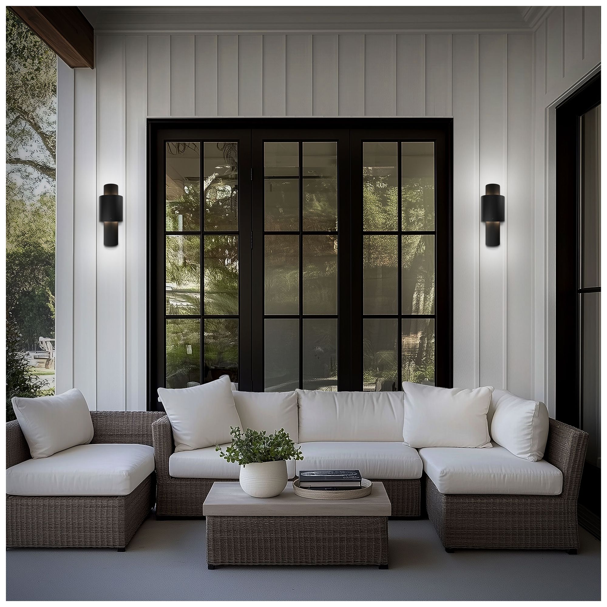 Image 5 Piston 14"H x 6"W 1-Light Outdoor Wall Light in Black more views