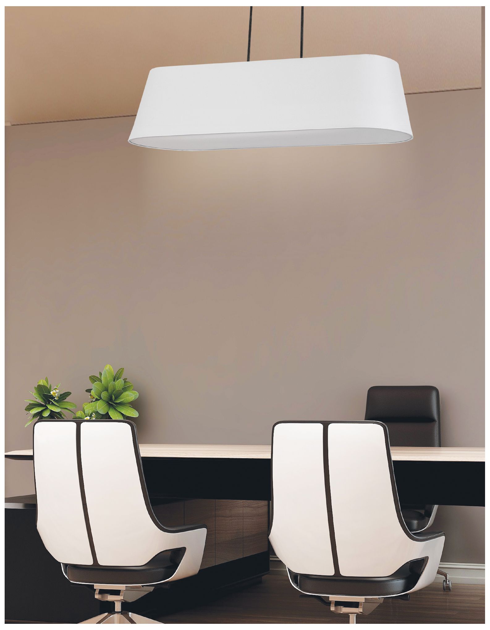 Image 3 Pita 48" Wide 4 Light White Pendant With White Fabric Shade more views