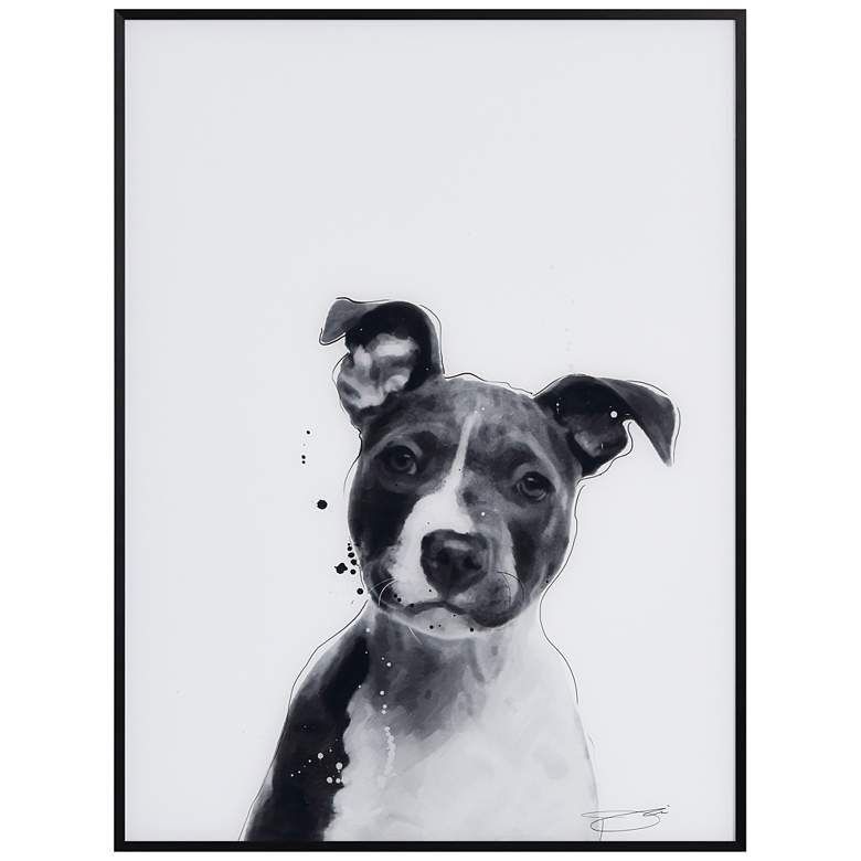 Image 2 Pitbull 24"x18" Rectangular Printed Glass Framed Wall Art