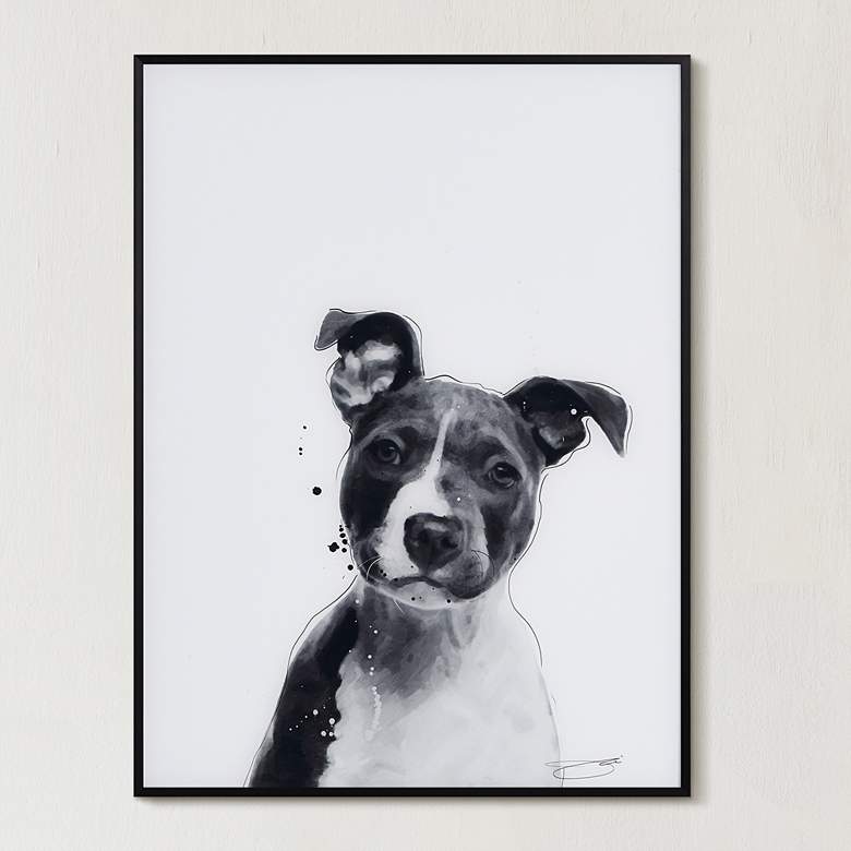 Image 1 Pitbull 24"x18" Rectangular Printed Glass Framed Wall Art