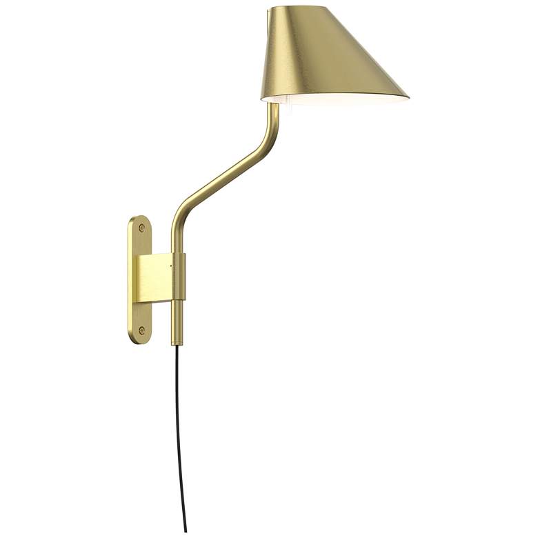 Image 1 Pitch 14" High Brass Finish LED Wall Lamp