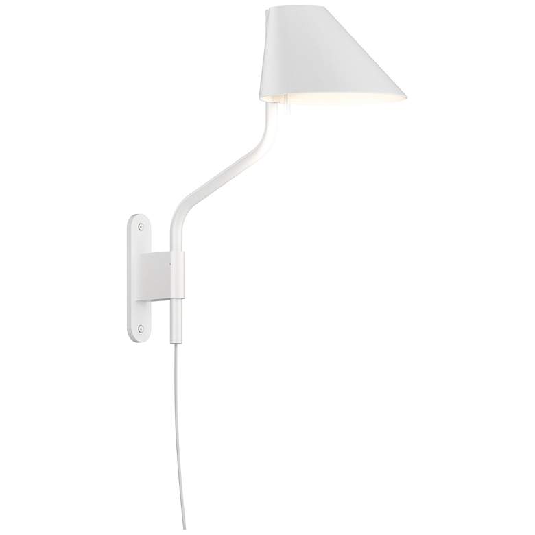 Image 1 Pitch 14" High Satin White LED Wall Lamp