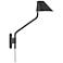 Pitch 16.5" High Satin Black Long LED Wall Lamp