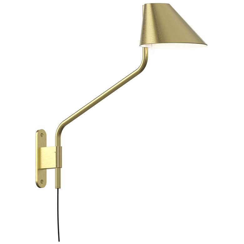 Image 1 Pitch 16 1/2" High Brass Finish Long LED Wall Lamp