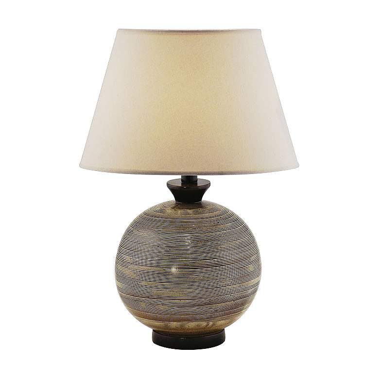 Image 1 Pitkin 26" Handcrafted Hydrocal Round Base Brown Table Lamp