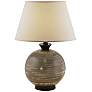 Pitkin 26" Handcrafted Hydrocal Round Base Brown Table Lamp