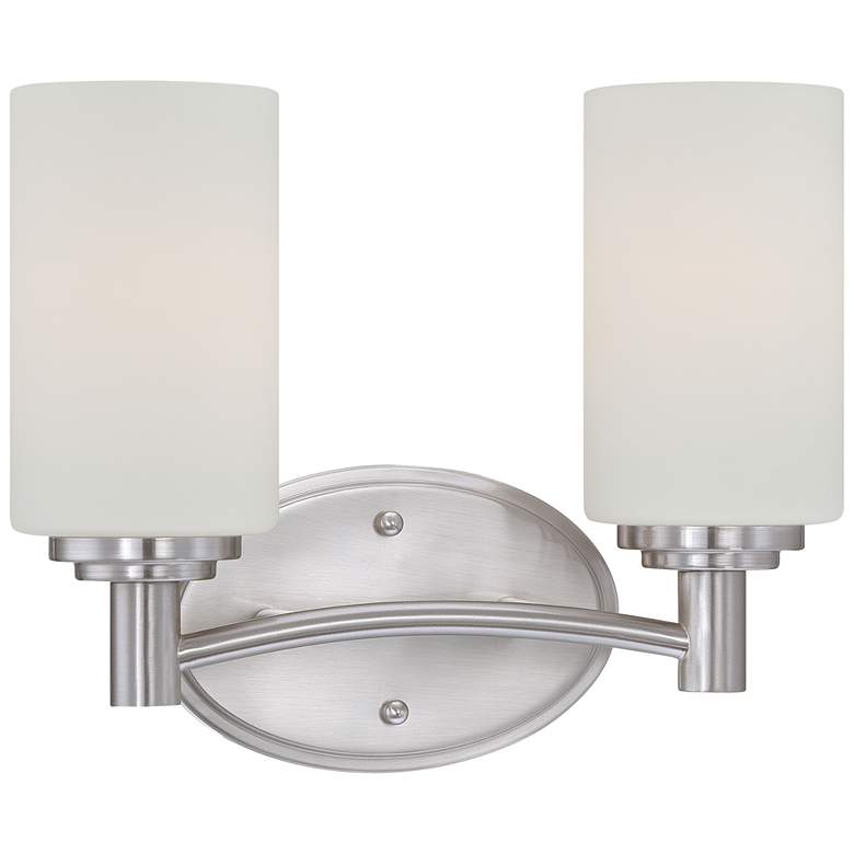 Image 1 Pittman 12 inch Wide 2-Light Vanity Light - Brushed Nickel