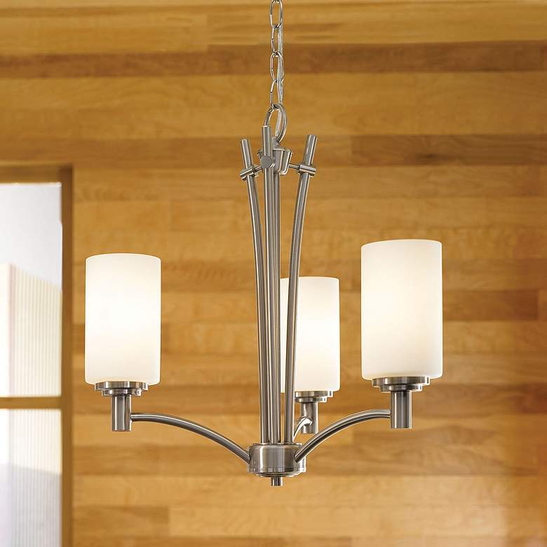 Image 1 Pittman 20" Wide 3-Light Chandelier - Brushed Nickel