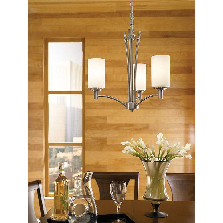 Image 5 Pittman 20" Wide 3-Light Chandelier - Brushed Nickel more views