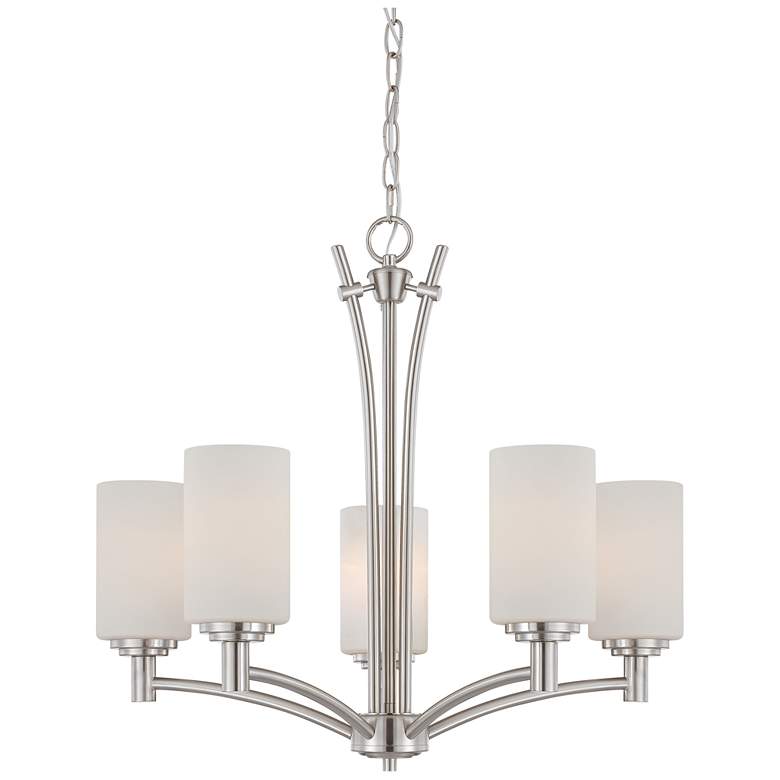 Image 1 Pittman 24" Wide 5-Light Chandelier - Brushed Nickel