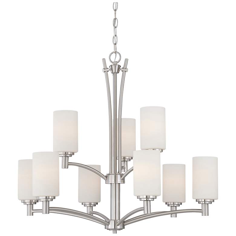Image 1 Pittman 31" Wide 9-Light Chandelier - Brushed Nickel