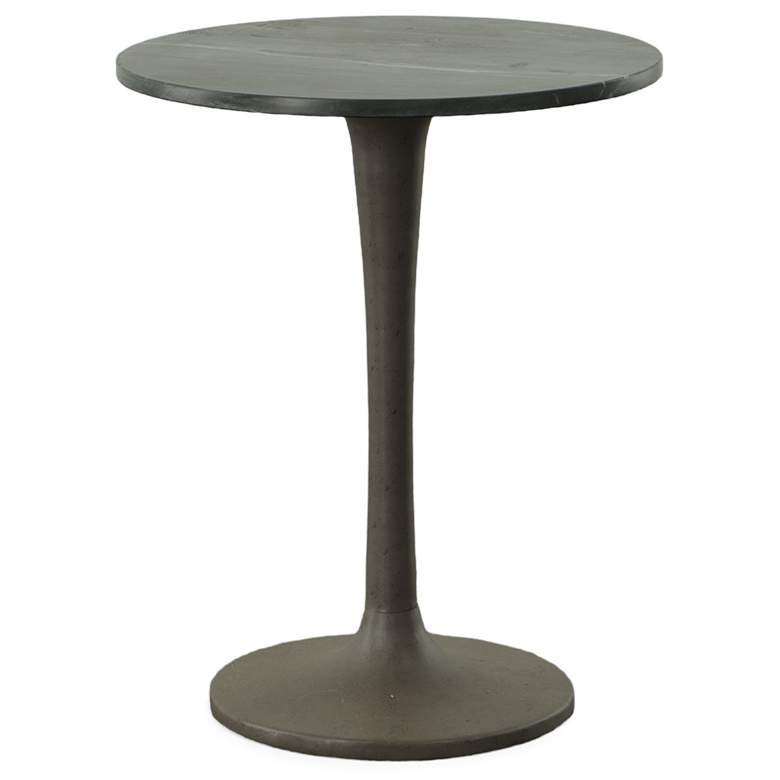 Image 1 Piuma Industrial Base Marble Black Top Accent Table