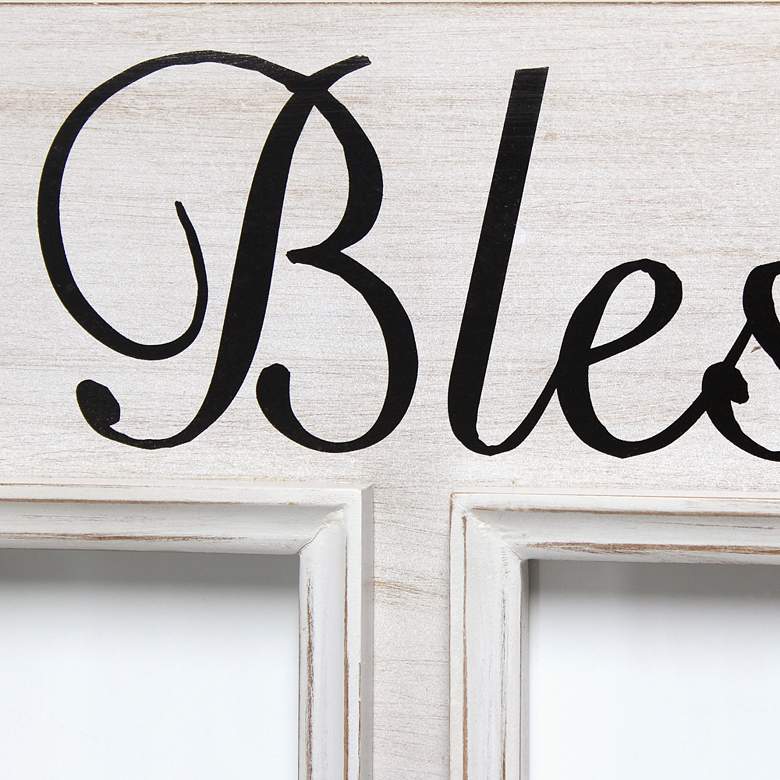 Image 2 Pixel White Wash Wood "Blessed" 4x6 Photo Frame more views
