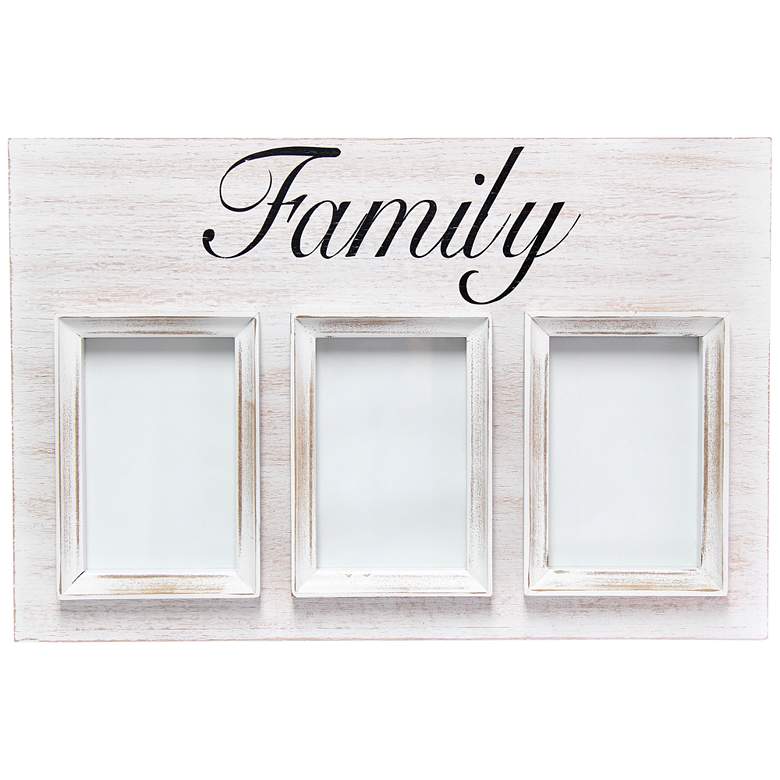 Image 7 Pixel White Wash Wood "Family" 4x6 Photo Frame more views