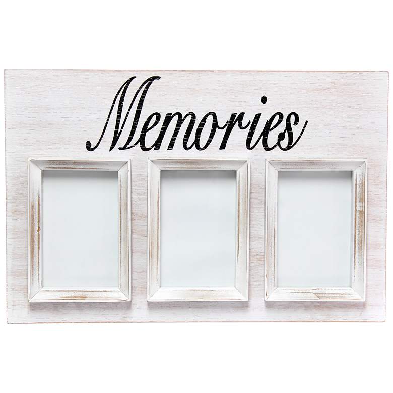 Image 7 Pixel White Wash Wood "Memories" 4x6 Photo Frame more views