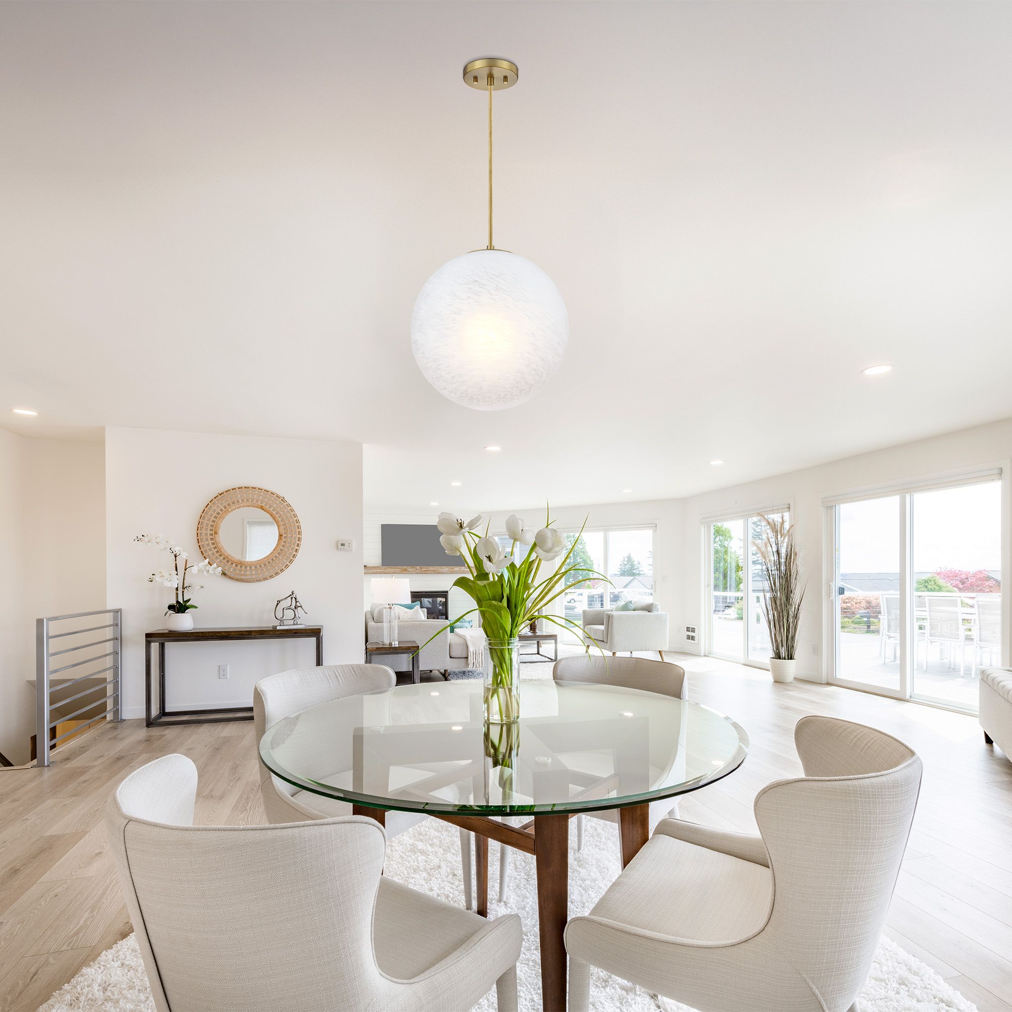 Image 6 Pixie 1Light 14"Brushed Gold Globe Pendant Light with Glass Shade more views