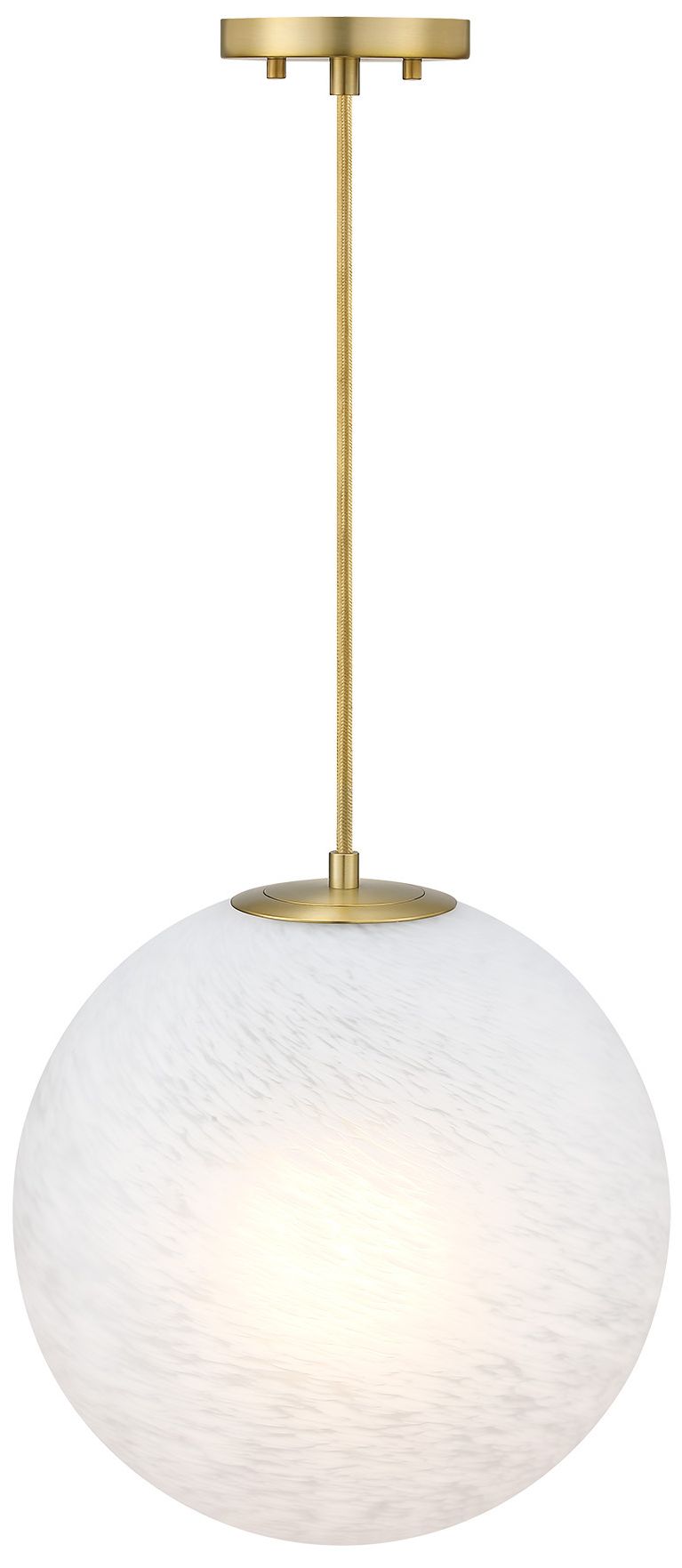 Pixie 1Light 14"Brushed Gold Globe Pendant Light with Glass Shade