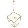 Pixie 6-Light Cube Pendant - Brushed Brass - Opal Glass Shade