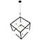 Pixie 6-Light Cube Pendant - Matte Black - Opal Glass Shade