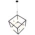 Pixie 6-Light Cube Pendant - Matte Black - Opal Glass Shade