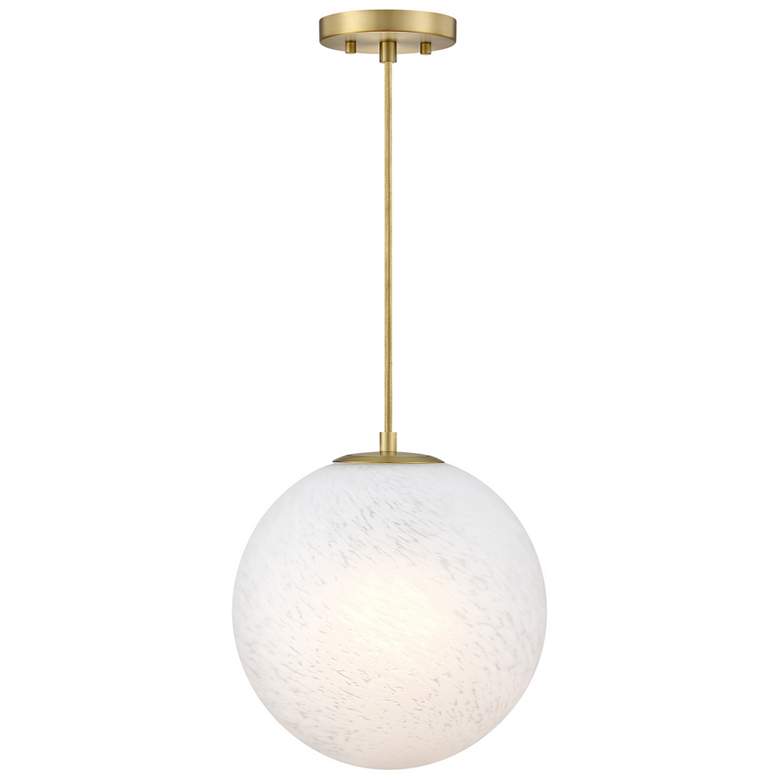 Image 1 Pixie 60 Watt 1-Light Brushed Gold Globe Pendant Light with Glass Shade