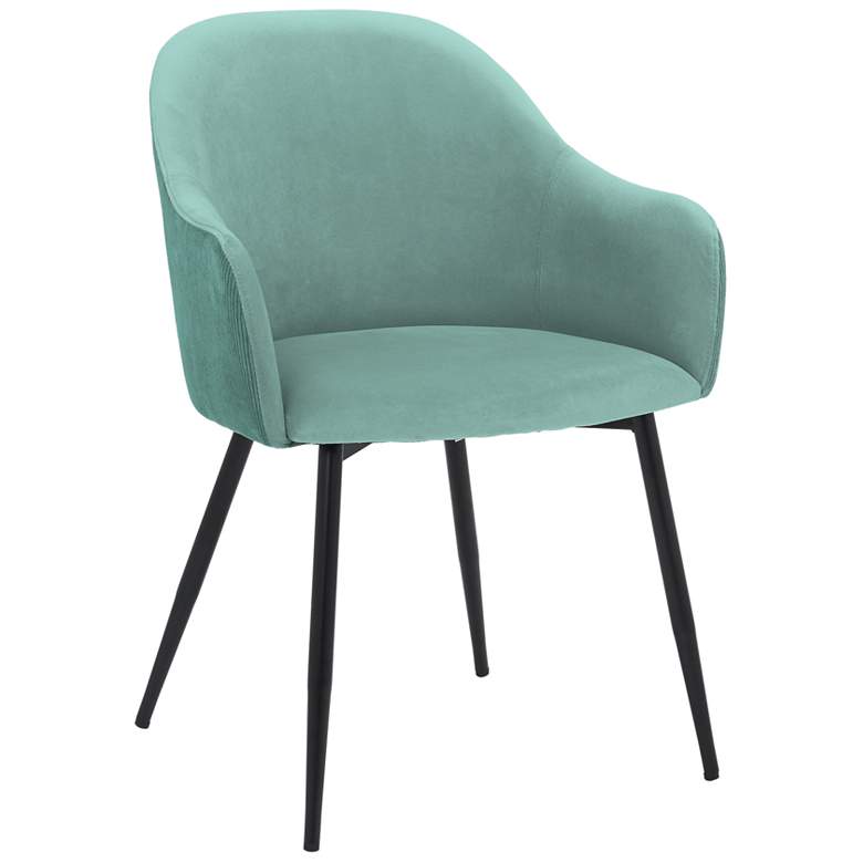 Image 1 Pixie Dining Chair in Two Tone Teal Fabric and Black Metal Legs