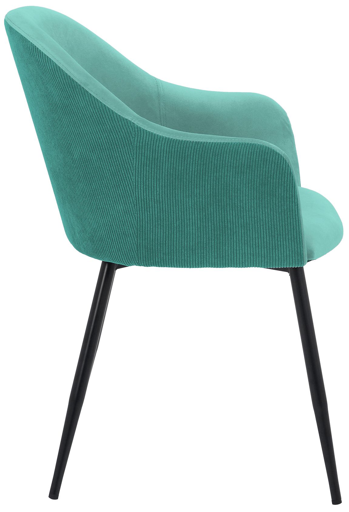 Image 4 Pixie Dining Chair in Two Tone Teal Fabric and Black Metal Legs more views