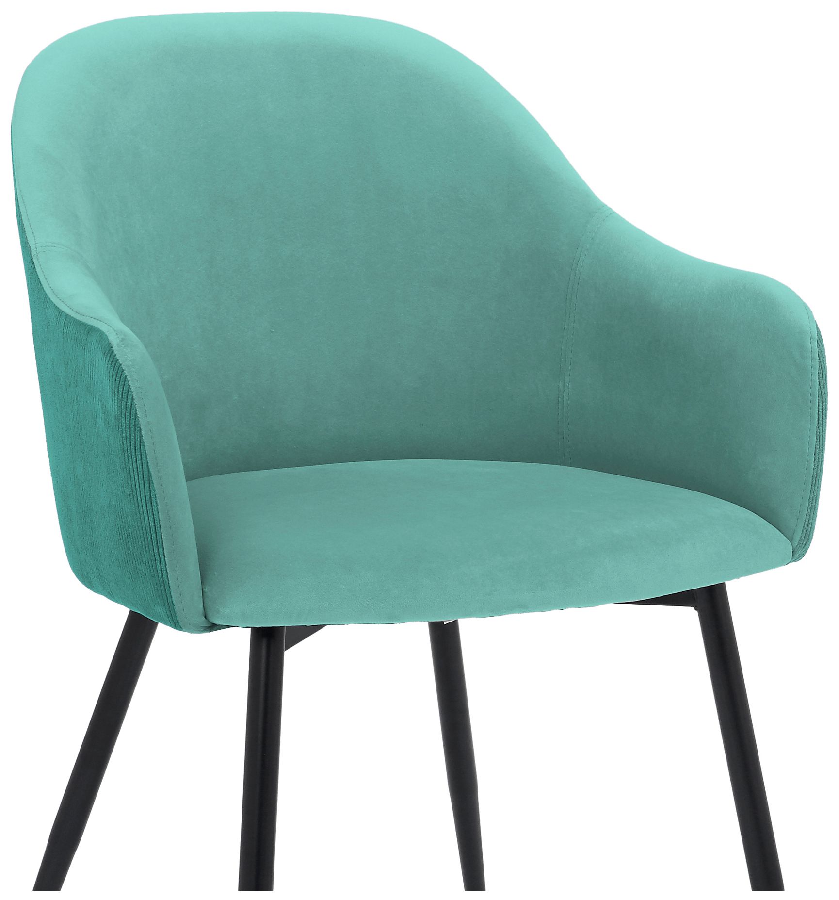 Image 7 Pixie Dining Chair in Two Tone Teal Fabric and Black Metal Legs more views