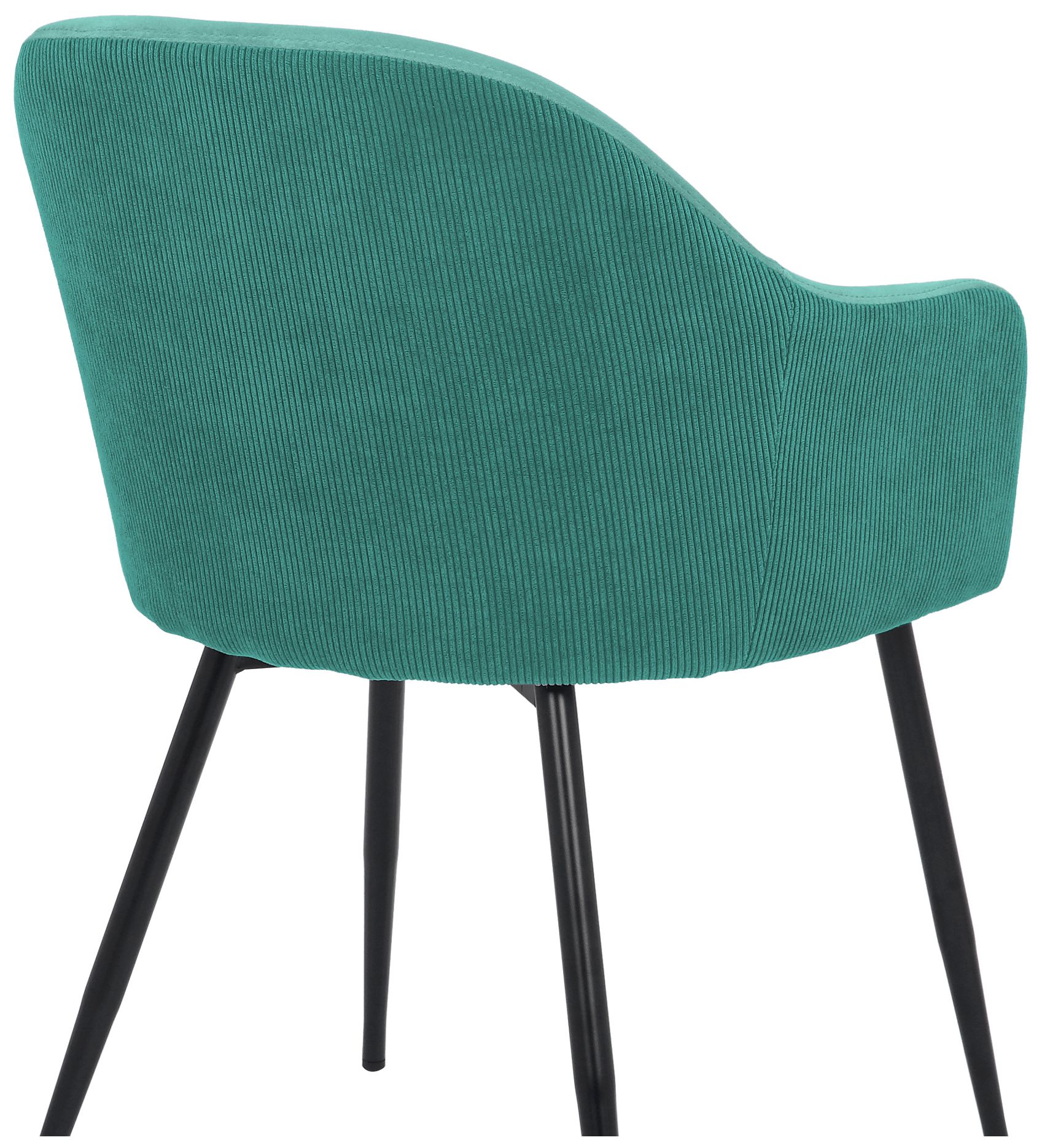 Pixie Dining Chair in Two Tone Teal Fabric and Black Metal Legs
