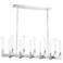 Placid 12-Light 40 Inch Arm Styled Linear Polished Nickel Glass Chandelier