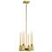 Placid 4-Light 12 Inch Aged Brass Square Arm Styled Glass Chandelier