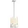 Placid 4-Light 12 Inch Polished Nickel Square Arm Styled Glass Chandelier