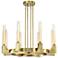 Placid 8-Light 32 Inch Aged Brass Wheel Styled Glass Chandelier