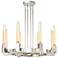 Placid 8-Light 32 Inch Polished Nickel Wheel Styled Glass Chandelier