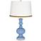 Placid Blue Apothecary Table Lamp with Braid Trim