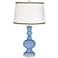 Placid Blue Apothecary Table Lamp with Ric-Rac Trim