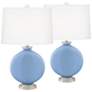 Placid Blue Carrie Table Lamp Set of 2 with Dimmers