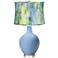Placid Blue Cool Watercolor Shade Ovo Table Lamp