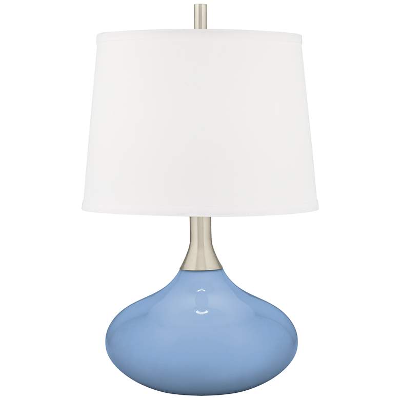 Image 2 Placid Blue Felix Modern Table Lamp with Table Top Dimmer
