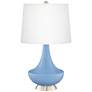 Placid Blue Gillan Glass Table Lamp with Dimmer