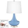 Placid Blue Gillan Glass Table Lamp with Dimmer