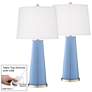 Placid Blue Leo Table Lamp Set of 2 with Dimmers