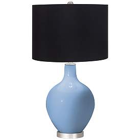 Image1 of Placid Blue Ovo Table Lamp with Black Shade